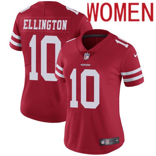 Women San Francisco 49ers #10 Bruce Ellington Nike Red Vapor Limited NFL Jersey
